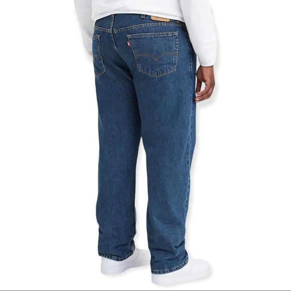LEVI’S Mens 505 Jeans Dark Wash Regular Straight Leg 34” Inseam Big & Tall - Picture 3 of 6